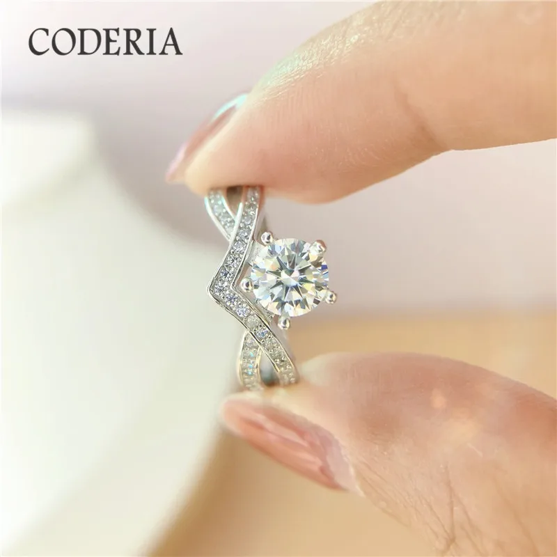 Новинка обручальные кольца с муассанитом и перекрестной короной 1 карат разные