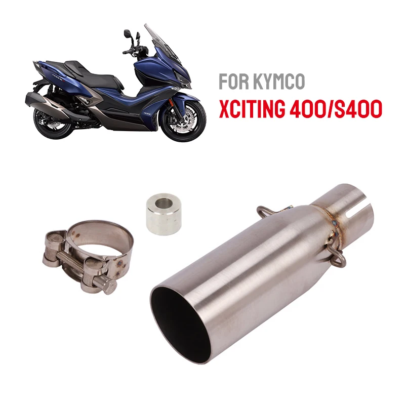 

For KYMCO Xciting 400 S400 Header Pipe Motorcycle Exhaust Mid Middle Link Tube Stainless Steel Slip On Connect 51mm Muffler