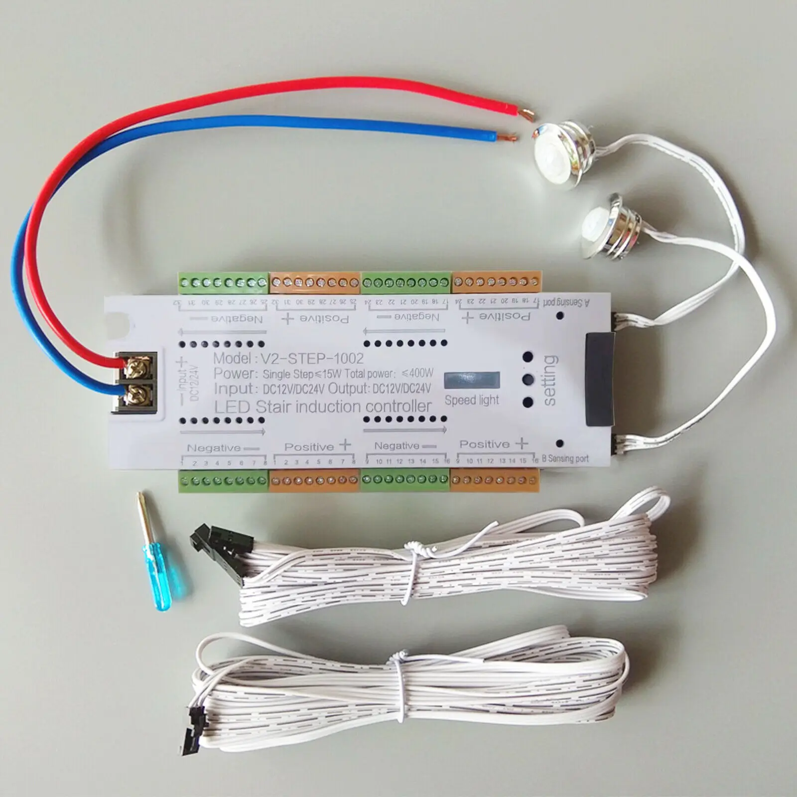 

Motion Sensor LED Controller Stair Light Step System ≤350w 32-channel Stair Sensor Automatic Extension Cord 100% Brand New