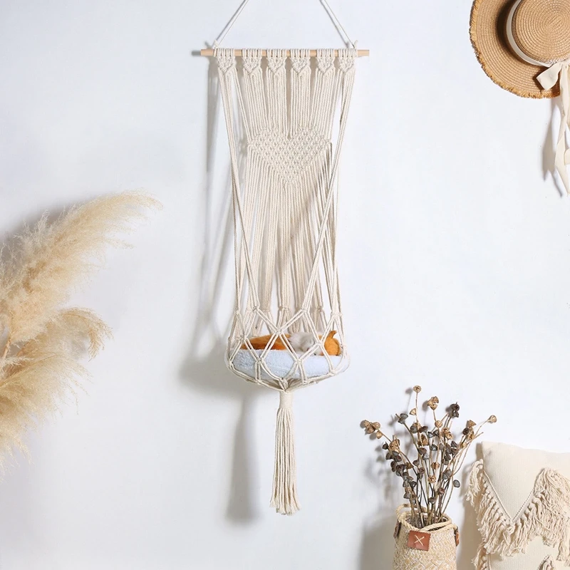 

Bohemian Macrame Lamp Shade Hanging Pendant Handwoven Long Tassels Light Cover Tapestries Modern Home Office Bedroom Nursery