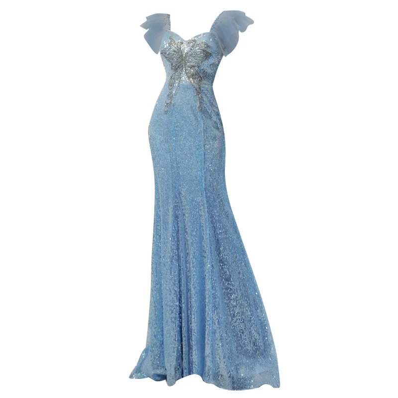 

Diamond Bow Dress Bridal Wedding Toast Dress Birthday Banquet Stage Performance Wedding Dress Evening Dress