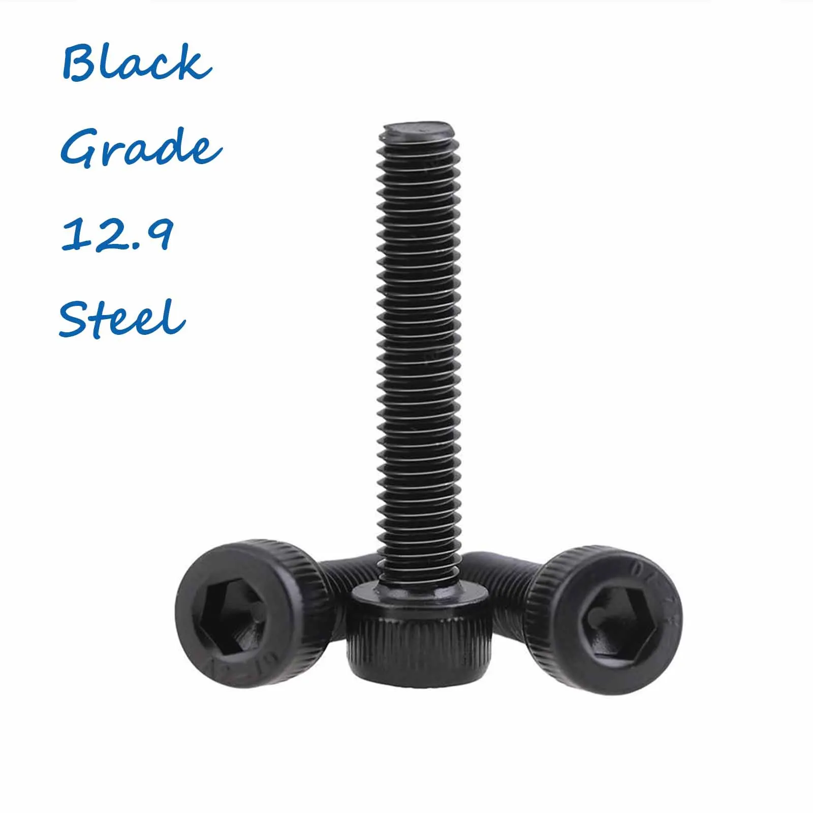 

1-10pcs M3 M4 M5 M6 M8 Black Grade 12.9 Steel Lengthened Long Allen Hexagon Hex Socket Cap Head Screw Bolt Half Thread