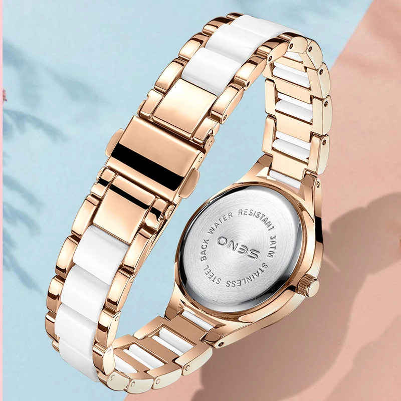 2023 New Ceramics Watch For Women Luxury Brand Waterproof Rose Gold Elegant Ladies Wrist Watches Relogio Feminino