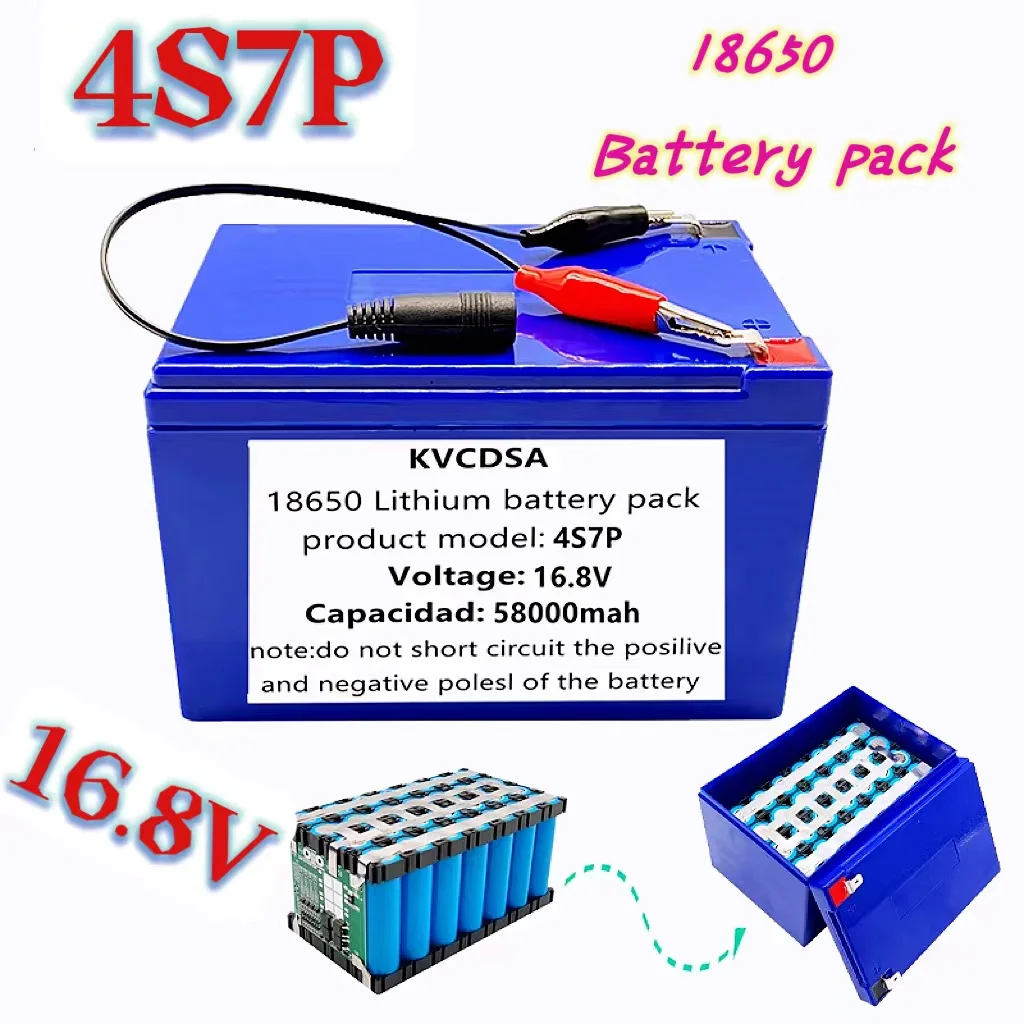 

Batterie 4S7P 58000mah pour appareils 16.8v avec BMS, onduleur Li-Ion haute puissance, nouvelle collection