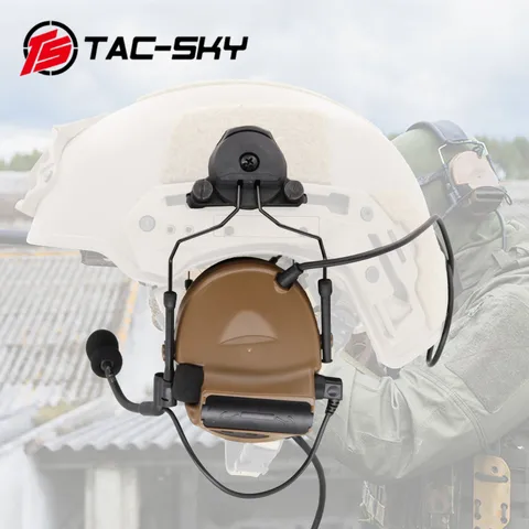 TS TAC-SKY совместим с командой Венди рельс 2,0, крепление на шлем, версия COMTAC II, шумоподавление, пикап, тактическая съемка, гарнитура