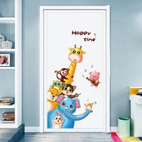 cartoon cute animals door stickers anime wall stickers for kids room living room decorative stickers wall decals home decor pvc