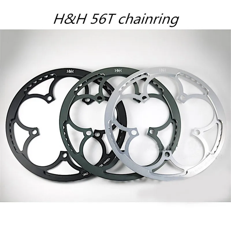H&H chainring 56T single speed 130 BCD folding bike chain wheel for brompton birdy BMX road bike universal