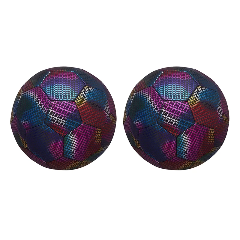 

Holographic Reflective Soccer Ball Training Soccer Ball for Children Adult Indoor Outdoor Gifts Toys Night Game