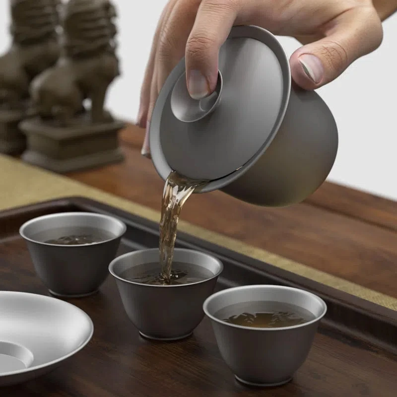 

Chinese style cover bowl for pure titanium tea