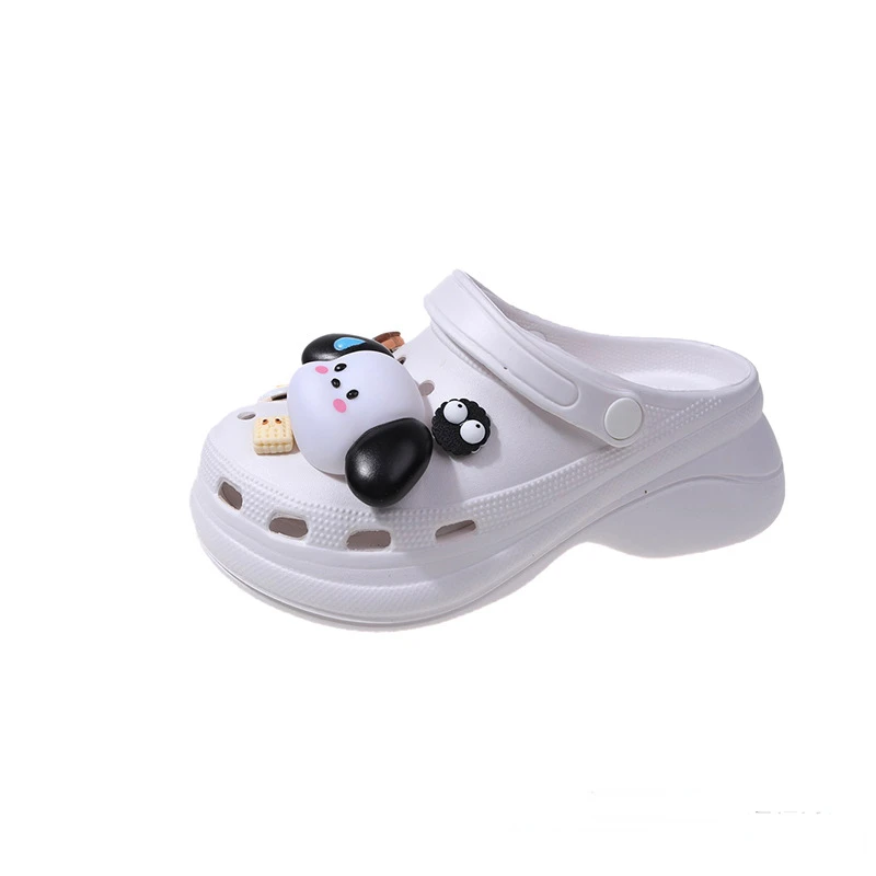 Women's shoes cartoon cute hole shoes women's summer new thick-soled muffin outerwear Baotou drag students beach shoes