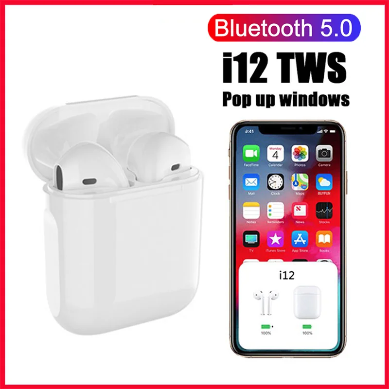 

Оригинальные беспроводные наушники I12 Tws Bluetooth 5.0 Наушники Стерео наушники-гарнитура с зарядным устройством для смартфонов iPhone Xiaomi