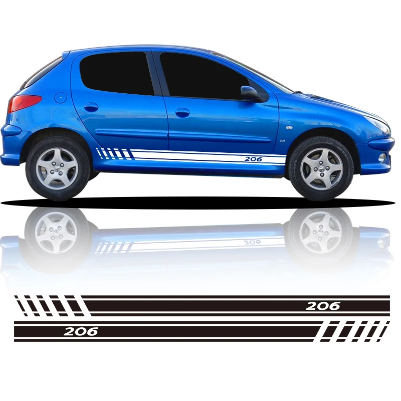 

Виниловые наклейки на боковую дверь автомобиля, для Peugeot 206