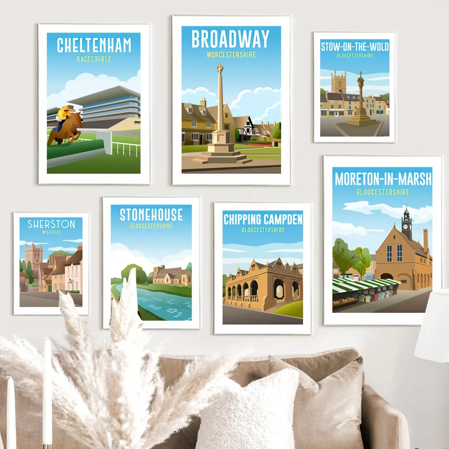 

Gloucestershire Broadway Wilts Racetrack Wall Art Canvas Painting Nordic Posters And Prints Wall Pictures For Living Room Decor