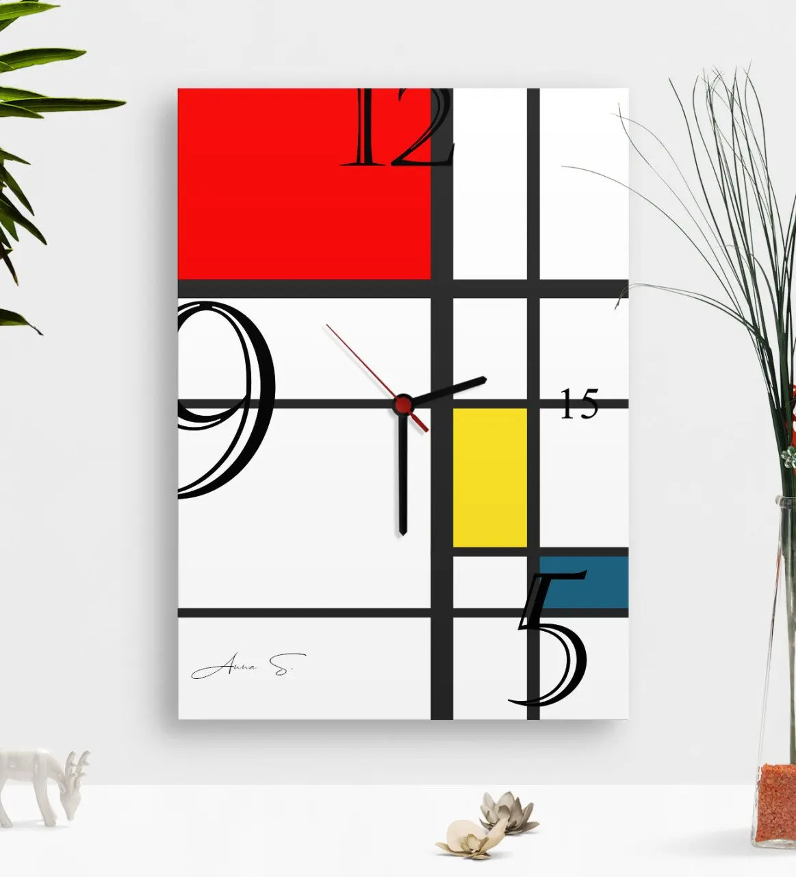 

Personalized Mondrian Wood Table Wall Saati-7 Table Home Dekarasyon The Reliable Matched Underwear Opener Personalized Gift Design home
