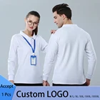 Хлопковая футболка с отложным воротником и длинными рукавами для мужчин и женщин