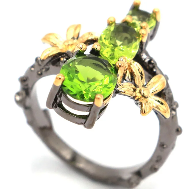 21x19 мм хип-хоп Винтажный дизайн Лондон синий топаз Зеленый Перидот родолит гранат