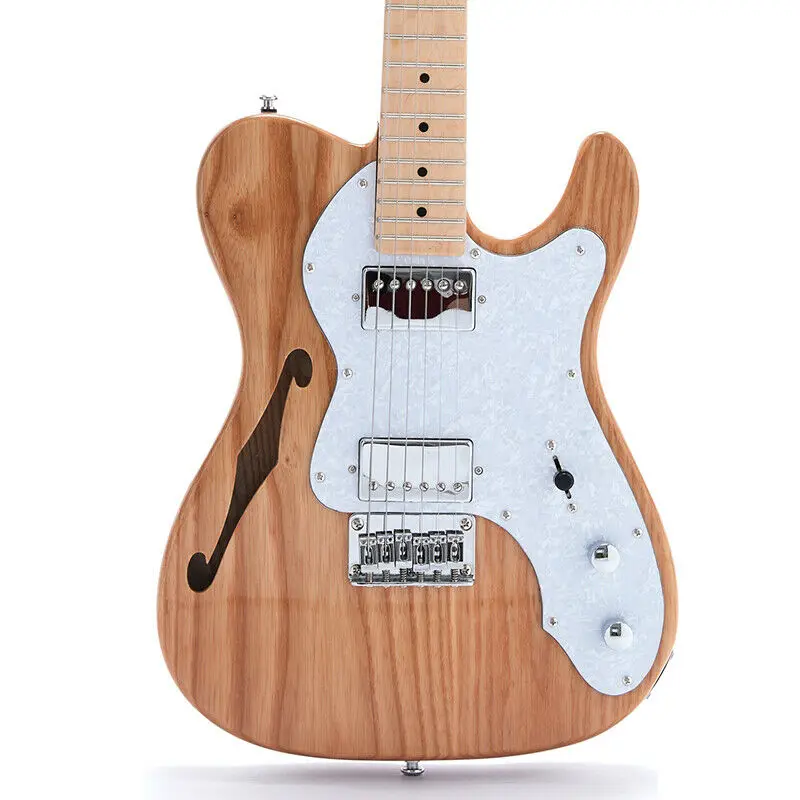 

New High Quality F Hole Semi Hollow Body Custom 6 Strings Tobacco Color Electric Guitar ASH Body Maple Neck Rosewood Fingerboard
