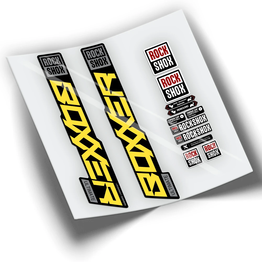 Наклейки на вилку велосипеда ROCKSHOX BOXXER ULTIMATE 2021 двухцветный WP377|Наклейки велосипед|