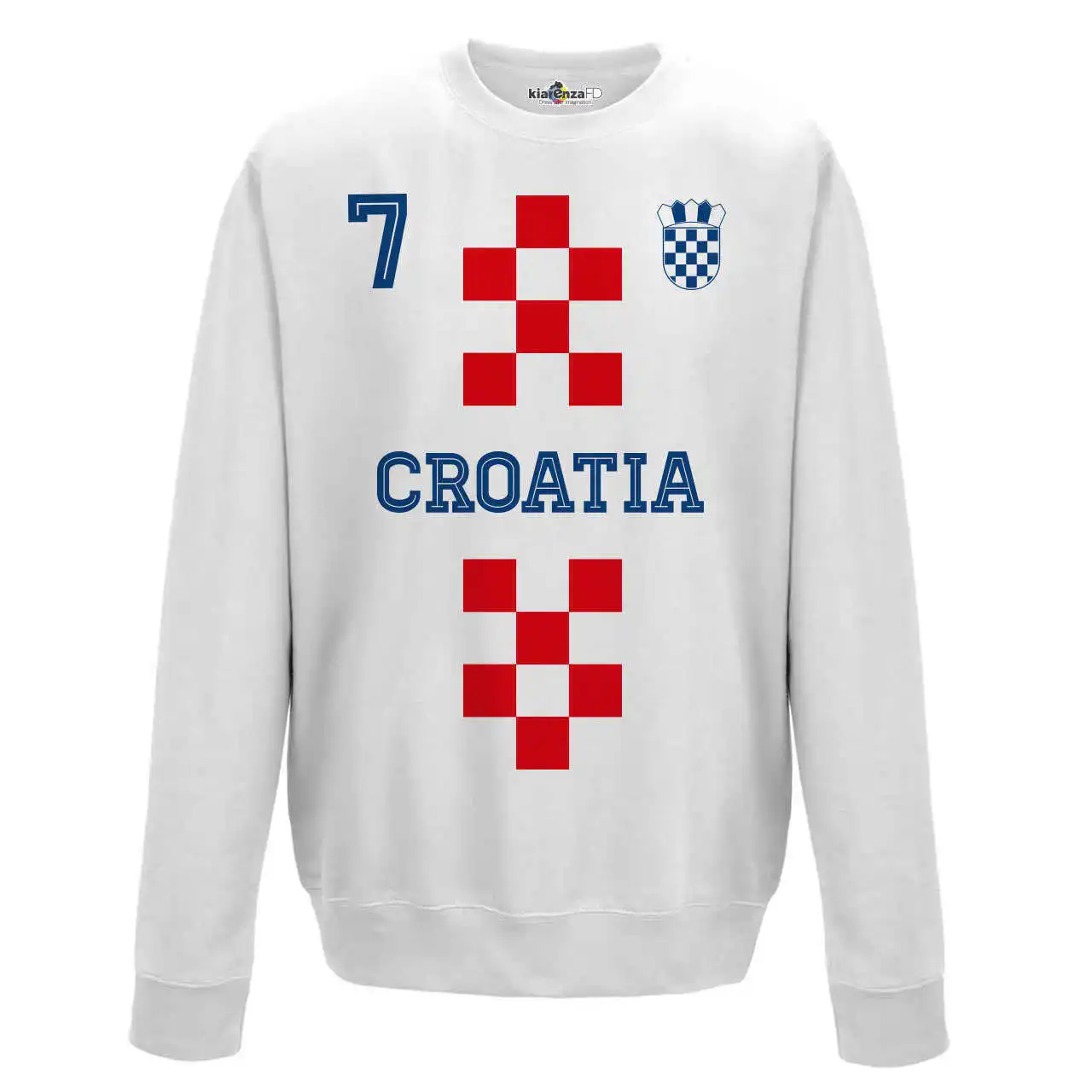 Свитшот с круглым вырезом для мужчин национальный спорт Хорватия 7 футбол Европа