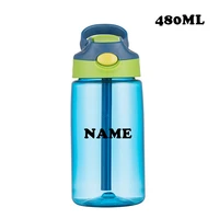 miyocar personalized cute water bottle for school kids soft silicone spout bpa free tritan leak proof one click open