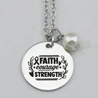 Вера мужество прочность ожерелье, рак молочной железы, ювелирные изделия, знание потребителей о брелок, рака, браслет, браслет, 22 мм, 5 шт.лот