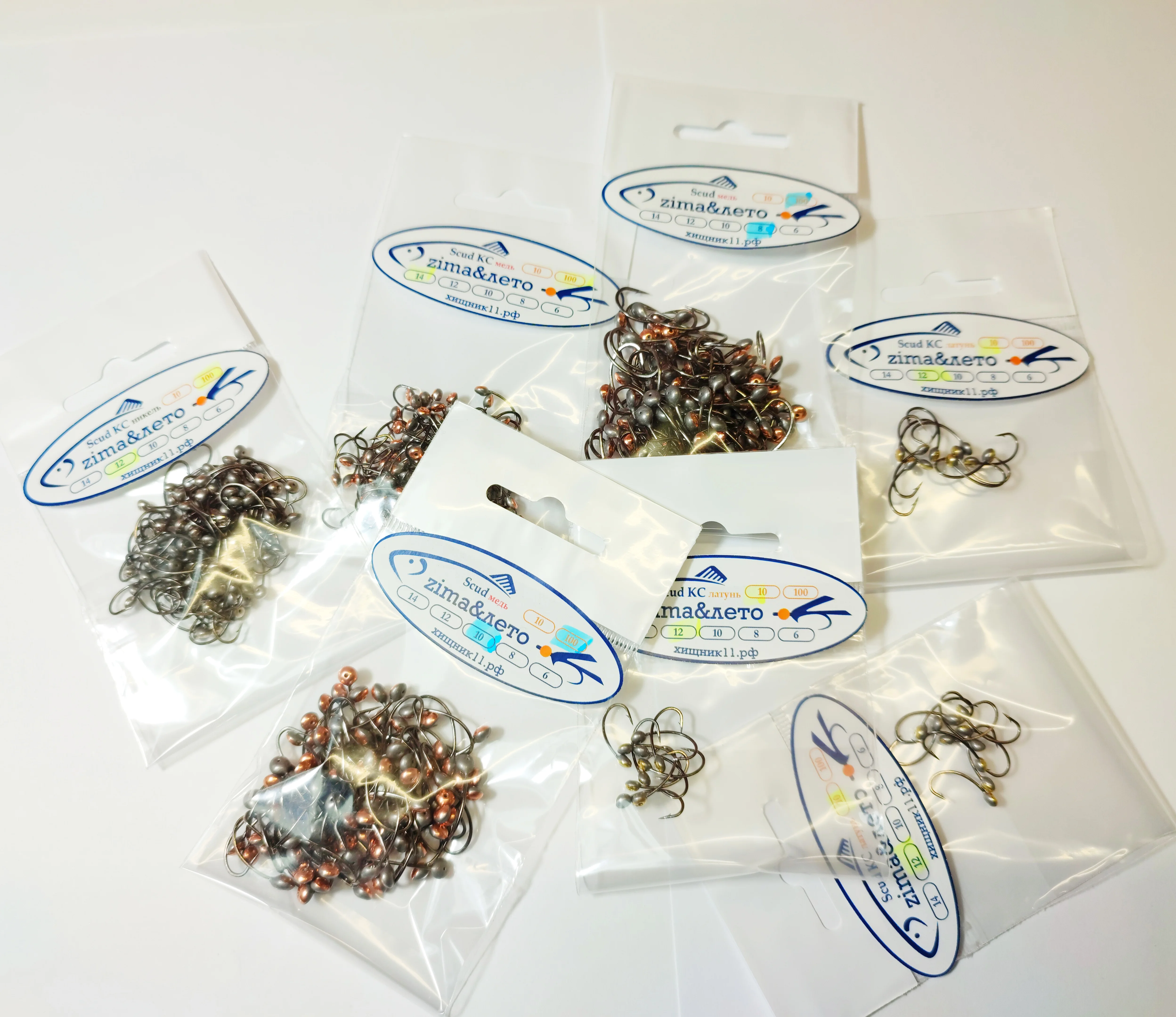 Крючок с чешуйкой 10шт. ОП (обратная пайка). Мормышка. Усиленный Корейский крючок