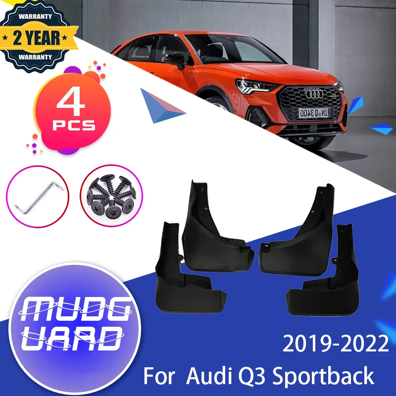 

Автомобильные Брызговики для Audi Q3 F3, аксессуары Sportback MK2 2019 ~ 2022, передние и задние колеса, комплект брызговиков, автомобильные аксессуары