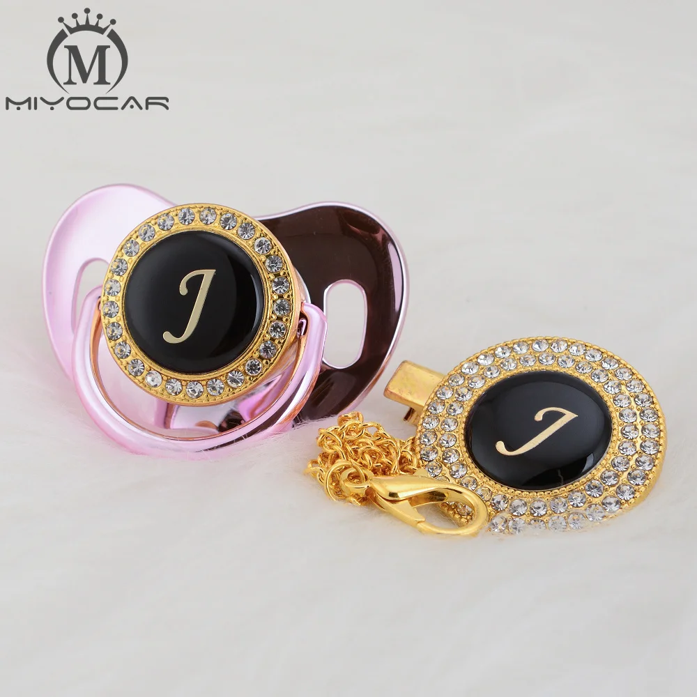 MIYOCAR Красивая шикарная пустышка и Клип Набор имя инициалы буквы J уникальный BPA