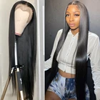 Парик из человеческих волос, прямые бразильские волосы Remy 28, 30 дюймов, предварительно выщипанные волосы 5x5, парики на сетке для черных женщин