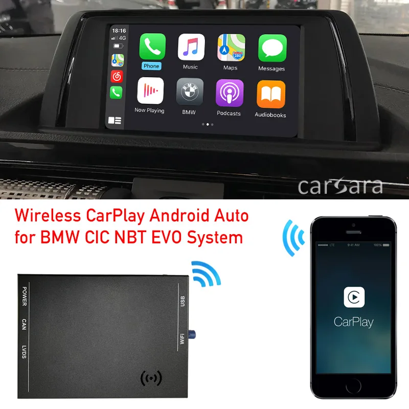 

CarPlay box for F10 F20 F30 F01 X1 X3 X4 X5 X6 F48 F25 F26 F15 E60 E90 E84 E87 E70 CIC NBT Android auto wifi phone BT airplay