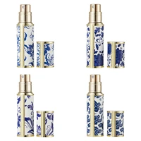 tokinten perfume bottle mini 5ml spray bottle blue white leather travel leakproof perfume atomizer buttom filling container
