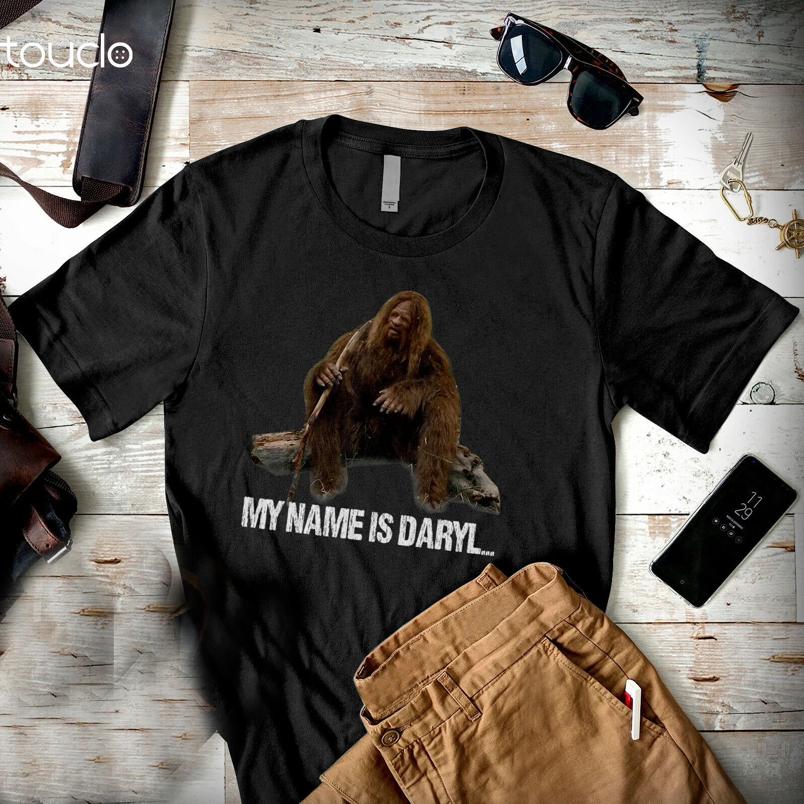 

Funny Bigfoot My Name Is Daryl Bigfoot Lover Men T Shirt Cotton S-5XL Black