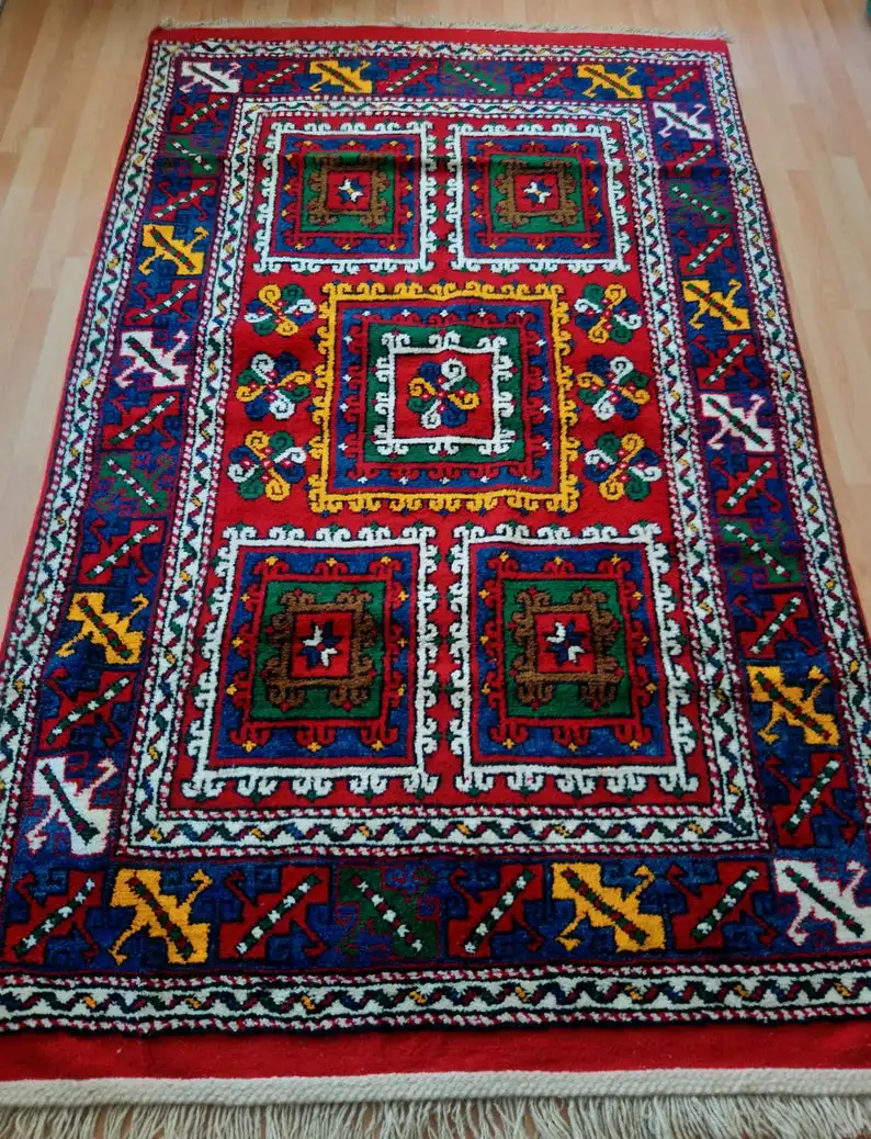 Турецкий ковер ручной работы окрашенный в овощи очень редкий завязанный вручную