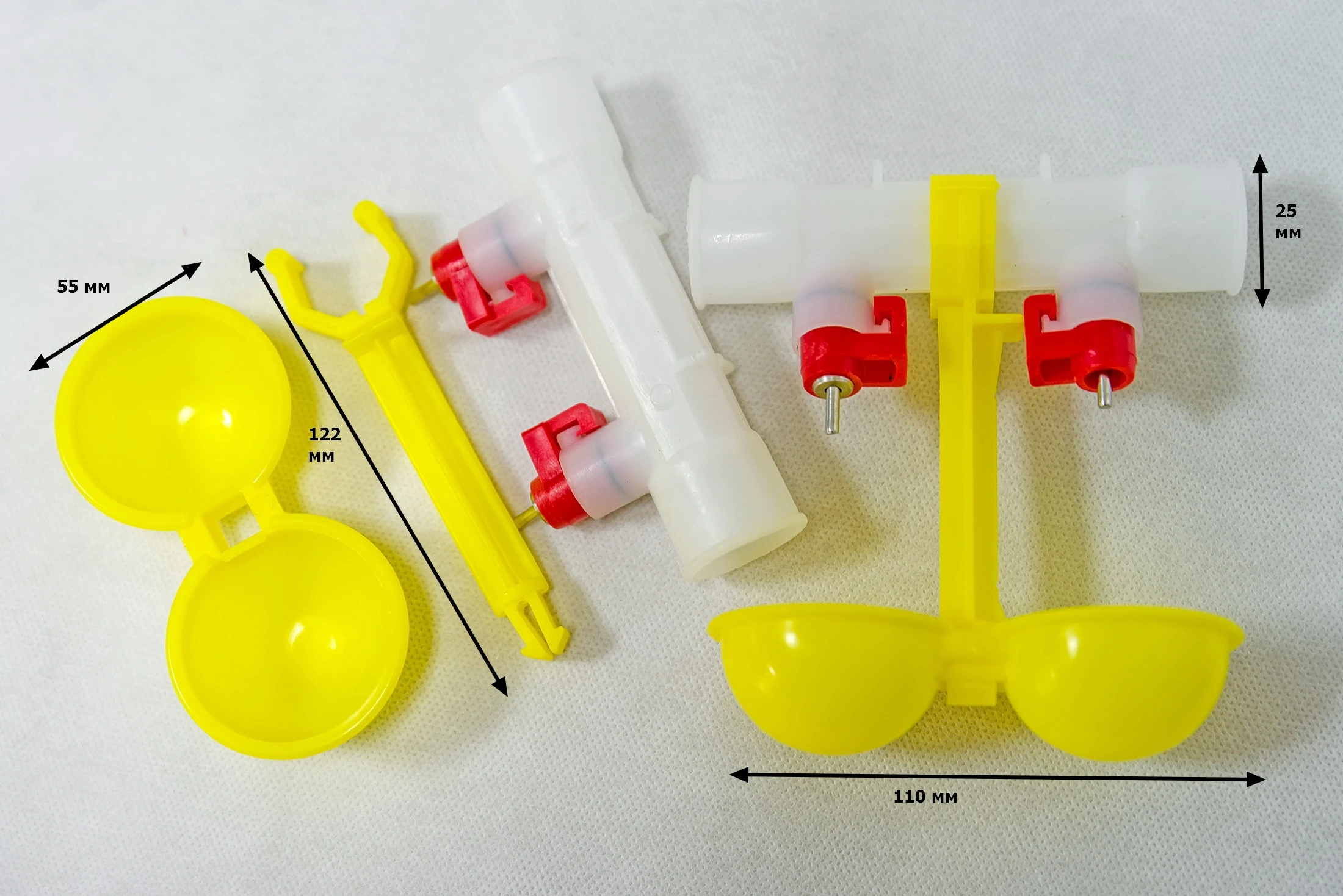 Комплект ниппельного поения для кур перепелов цыплят Поилка птиц курятника