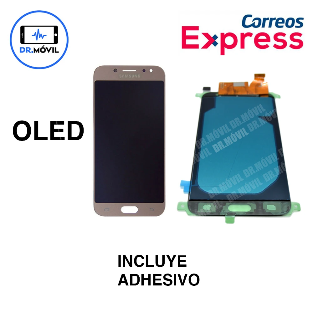 OLED дисплей Samsung J7 2017 J730F золотого цвета регулируемая яркость крепление на клейкой