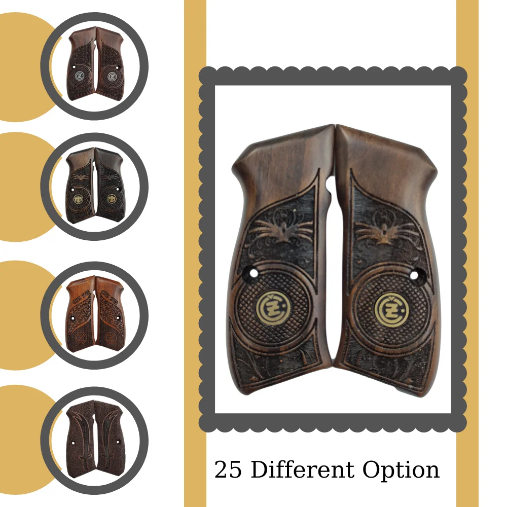 Ручка и чехол для CZ-75 на заказ Лазерная резка древесины инкрустацией Цанги Gun