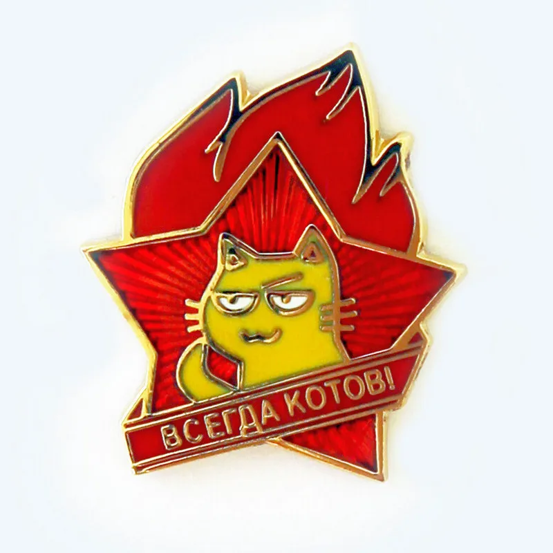Значок &quotВсегда котов&quot кот с хитрой мордой горячие эмали | Украшения и