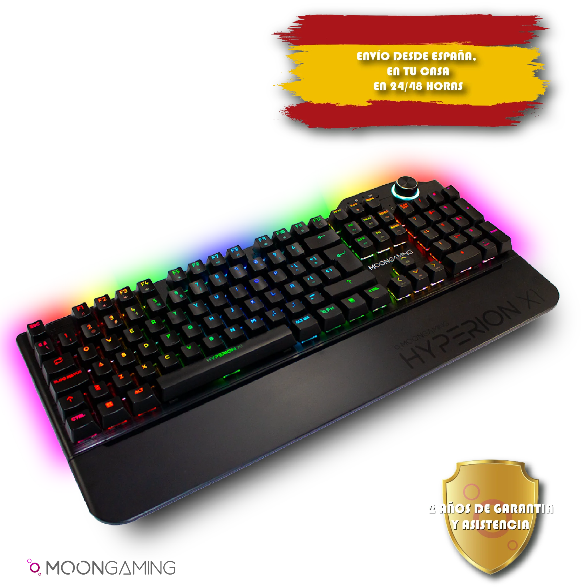 Механическая игровая клавиатура MoonGaming Hyperion X1/Full RGB/Full Anti hosting/испанское