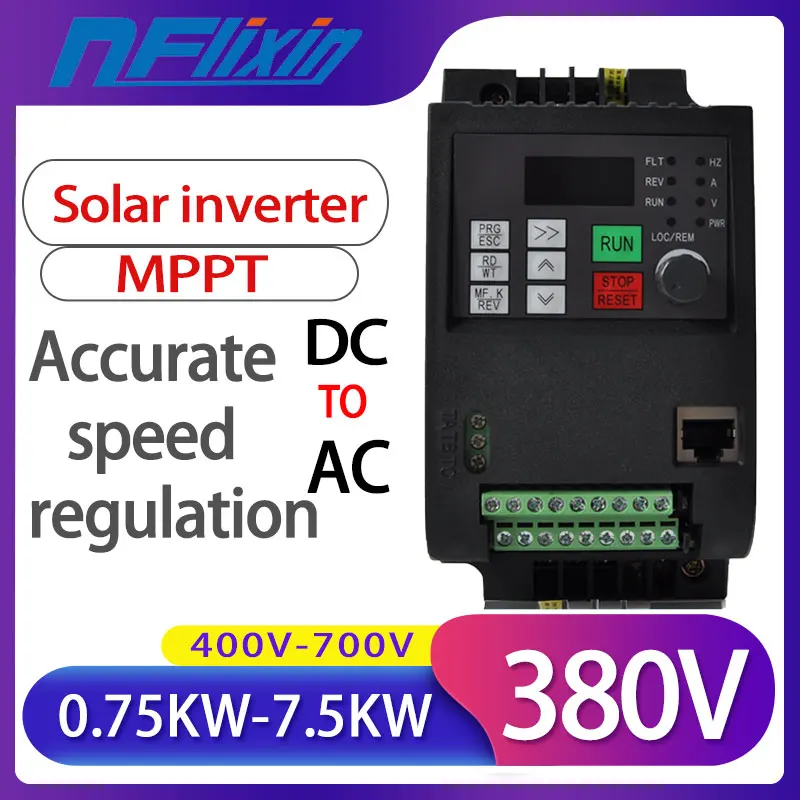 

Hot Sale!380V 0.75KW-7.5KW VFD High Performance Photovoltaic Solar Pump Inverter of AC Triple Three Phase Output