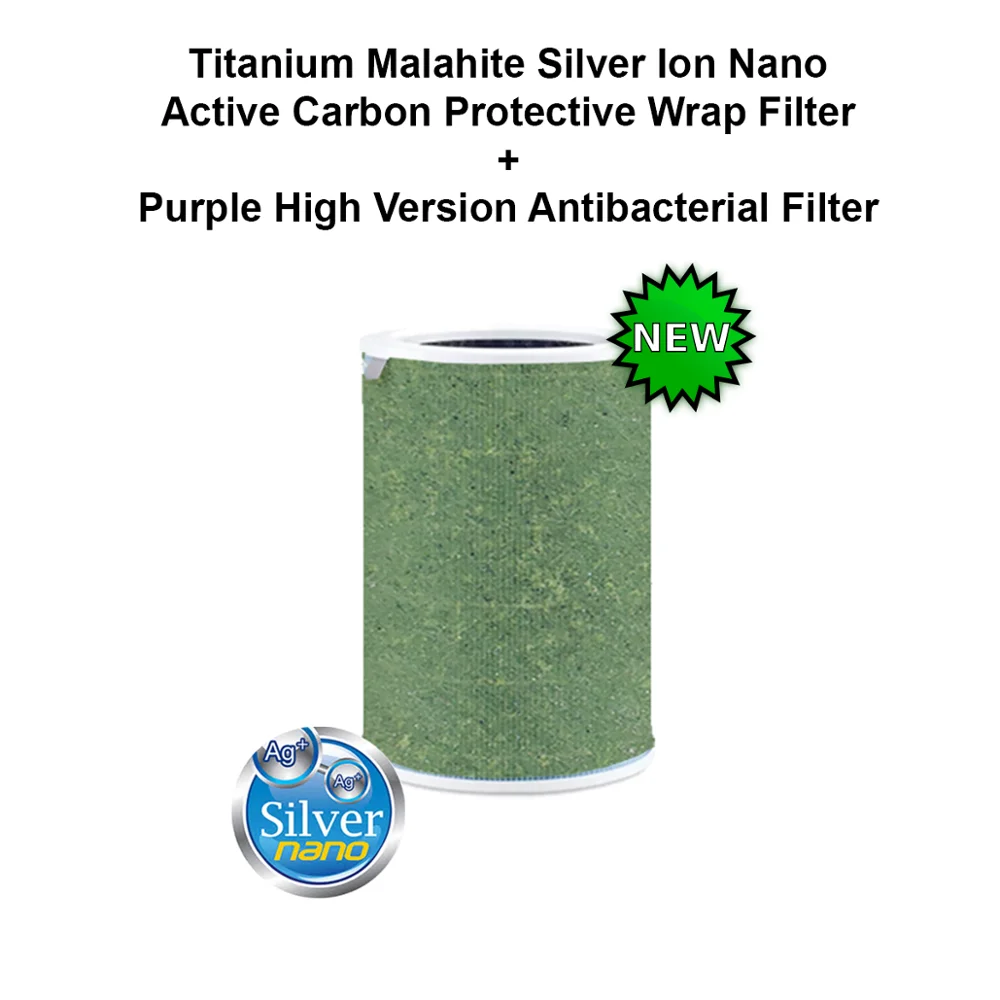 

New Silver Ion Protective Malahite Xiaomi Mi Air Purifier 1/2/3/H/C/S Pro All Series Compatible with Purple Filter + Anti Dust