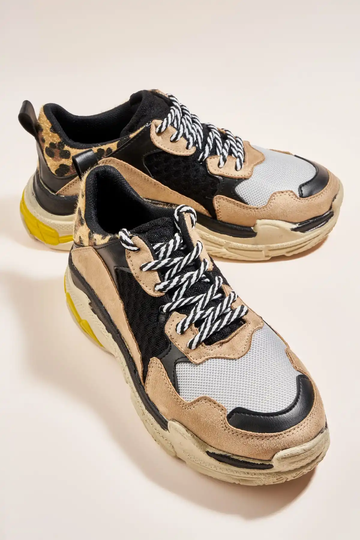 Черные леопардовые женские кроссовки Bambi H0640720022 | Обувь