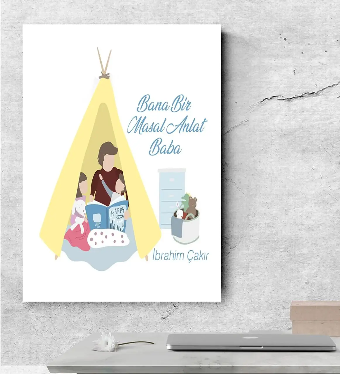 

Personalized Fathers Day Themed Canvas Print 50x70 Cm 30-671 Gift Home Decoration Special Design Home Office Business lot good Quality
