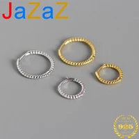 a0050 jazaz genuine 100 925 sterling silver fashion simple minimalist twist round stud earrings for women femme fine jewelry