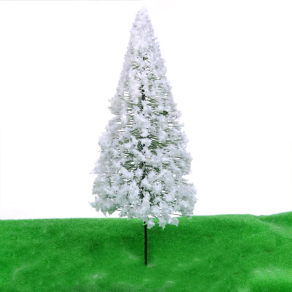 

6cm/8cm/10cm/12cm Simulation Wire White Christmas Tree Model DIY Manual Parts Micro Landscape Scene Sand Table Outdoor Ornaments