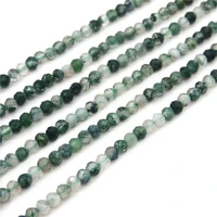 natural stone real moss agate small beads 23 mm faceted round jewelry making material findings for bracelet necklace earrings