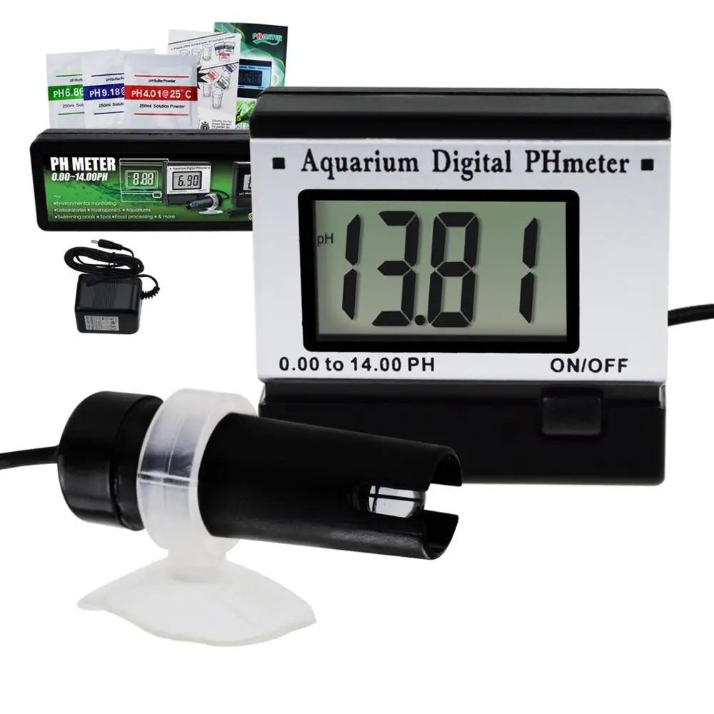 

Digital pH Monitor Meter ATC 0.00~14.00pH w/ Power Adaptor & 1.5M Long Electrode Probe Aquarium Hydroponics Spa Tank Pool Lab