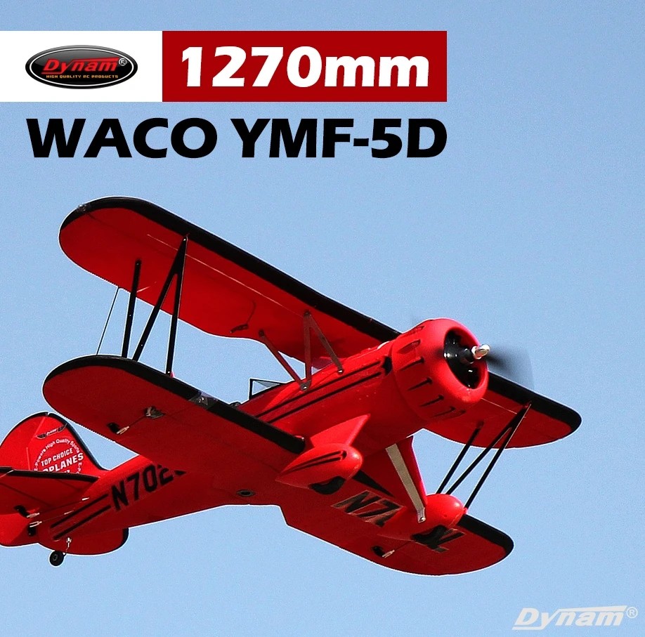 Dynam Waco Red EPO 1270mm Wingspan Biplane Remote Control Mode 2 RC самолет|Радиоуправляемые самолеты| |