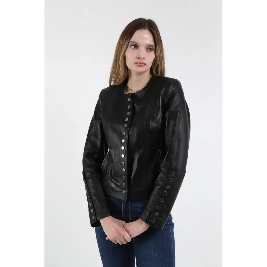 Women Leather Jacket Genuine Real Leather Jacket leather Coat lambskin coat Female Jacket Genuine Leather Women's Black Coat