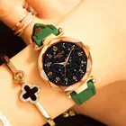 Часы наручные женские с римскими цифрами, модные Универсальные светящиеся кварцевые, с циферблатом звездного неба, с геометрическим дизайном