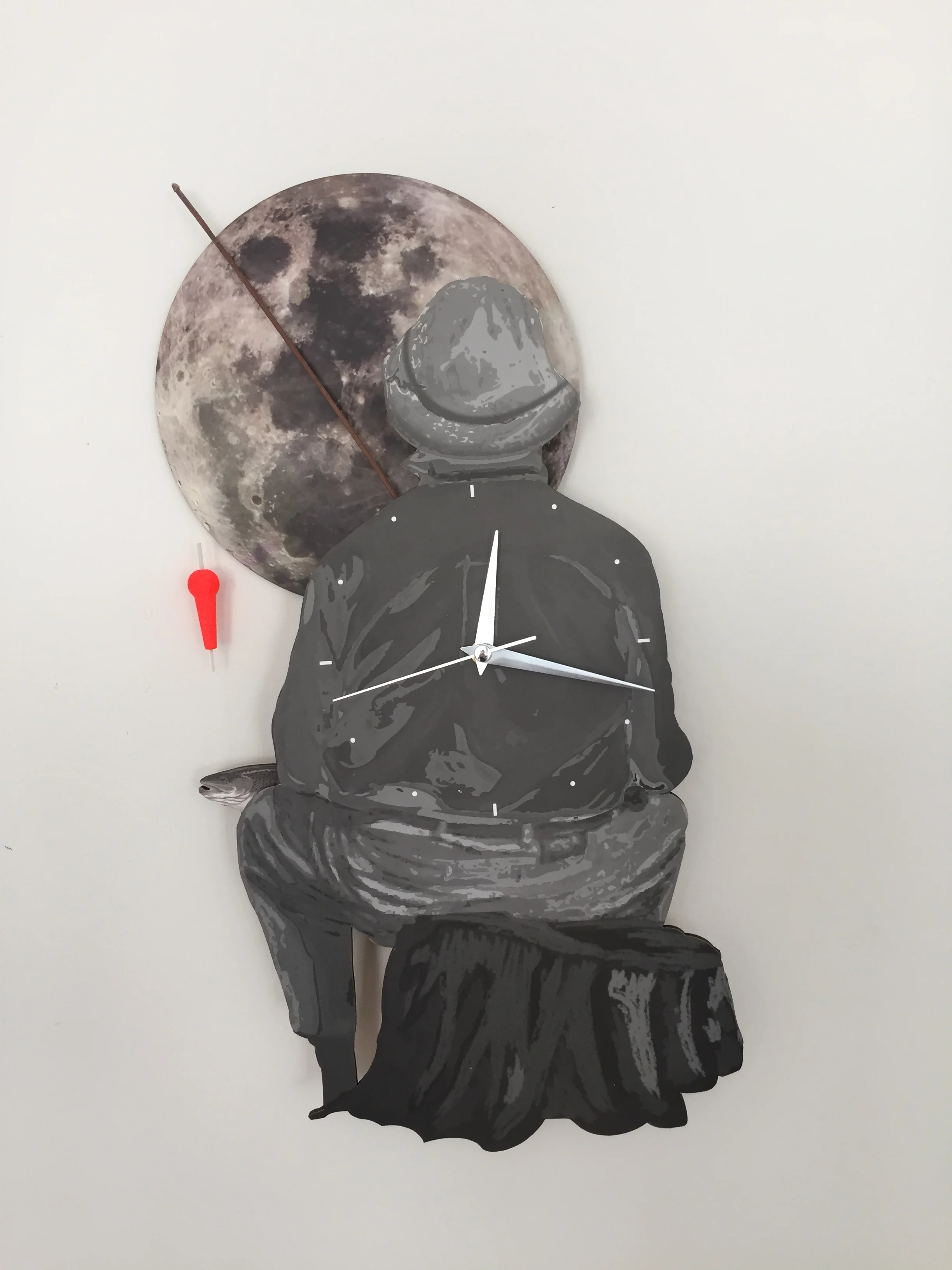 

Goodtime Old Fisherman Decorative Swinging Pendulum Wall Clock MDF Wooden Home Needles Design Free Shipping